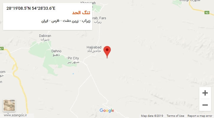 روستای تنگ الحد بر روی نقشه