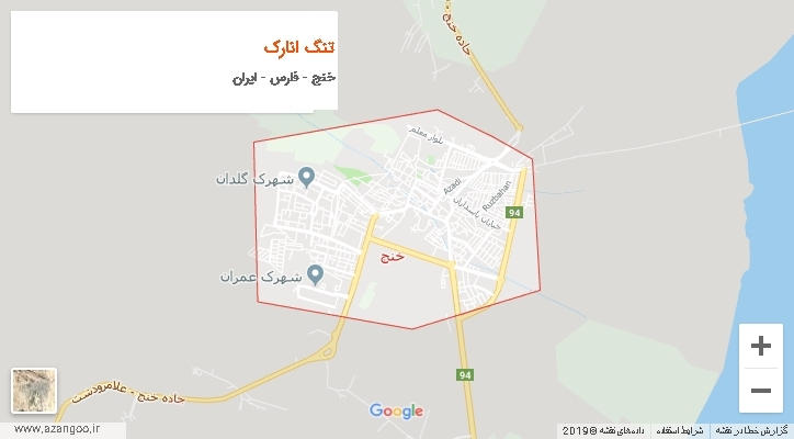 دهستان تنگ انارک بر روی نقشه