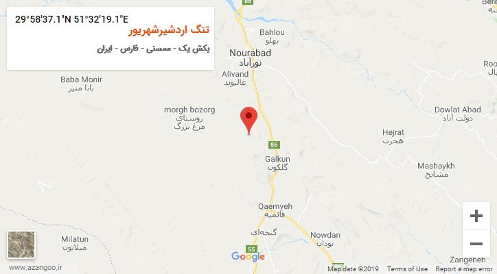 روستای تنگ اردشیرشهریور بر روی نقشه