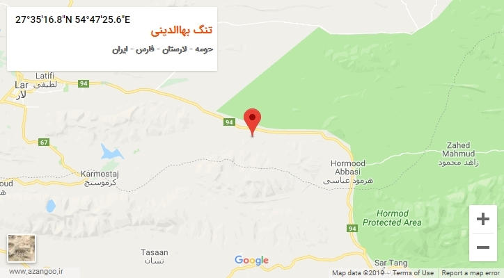 روستای تنگ بهاالدینی بر روی نقشه