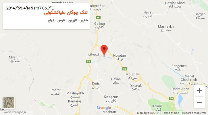 روستای تنگ چوگان علیاکشکولی بر روی نقشه