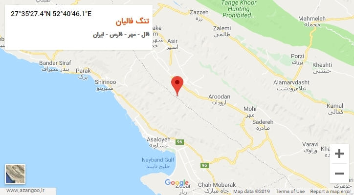 روستای تنگ فالیان بر روی نقشه