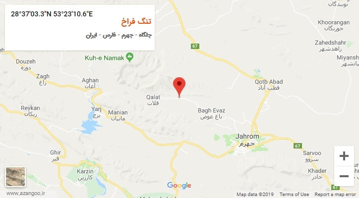 روستای تنگ فراخ بر روی نقشه