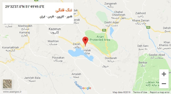 روستای تنگ قلنگی بر روی نقشه