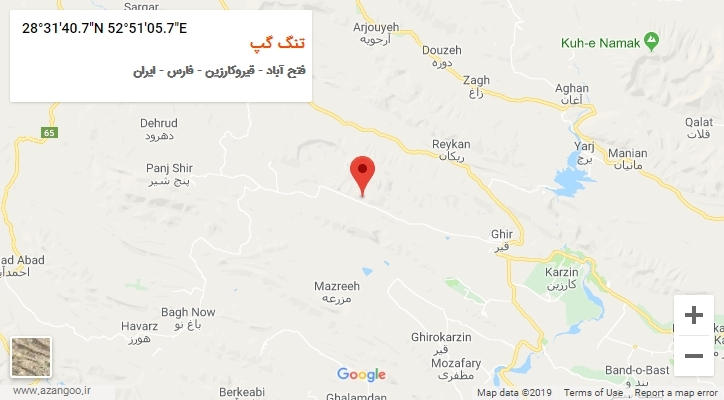 روستای تنگ گپ بر روی نقشه
