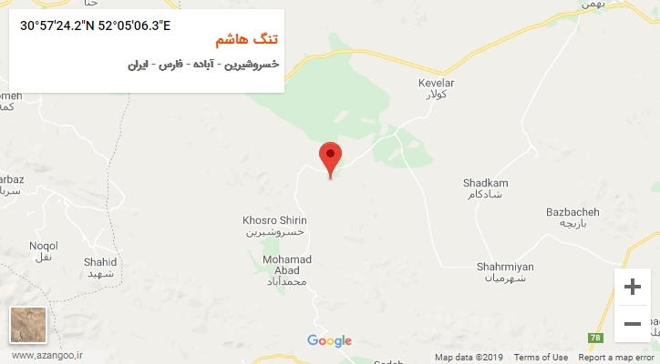 روستای تنگ هاشم بر روی نقشه