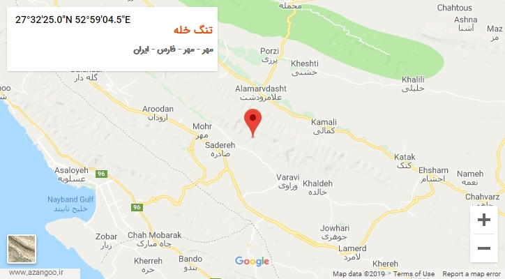 روستای تنگ خله بر روی نقشه