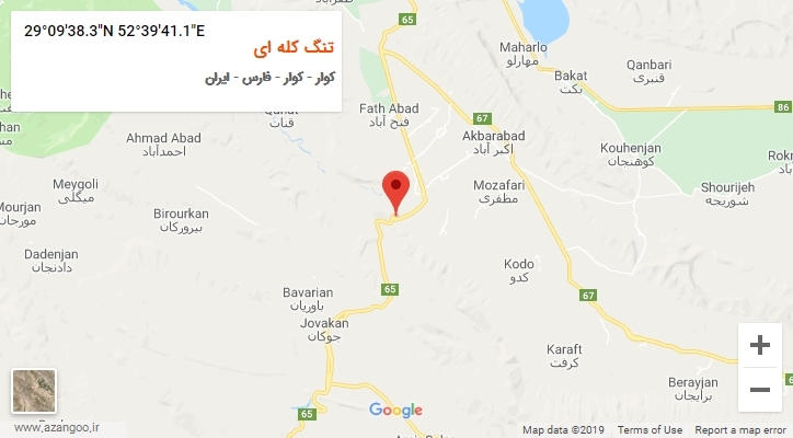روستای تنگ کله ای بر روی نقشه