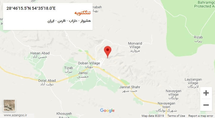روستای تنگکتویه بر روی نقشه
