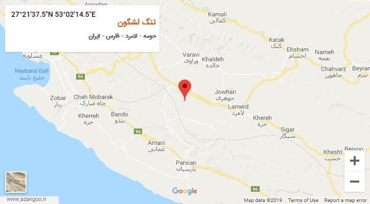 روستای تنگ لشگون بر روی نقشه
