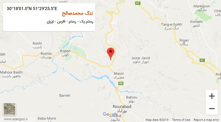 روستای تنگ محمدصالح بر روی نقشه