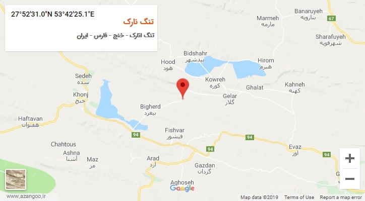 روستای تنگ نارک بر روی نقشه