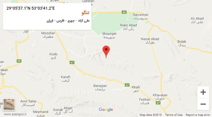 روستای تنگو بر روی نقشه