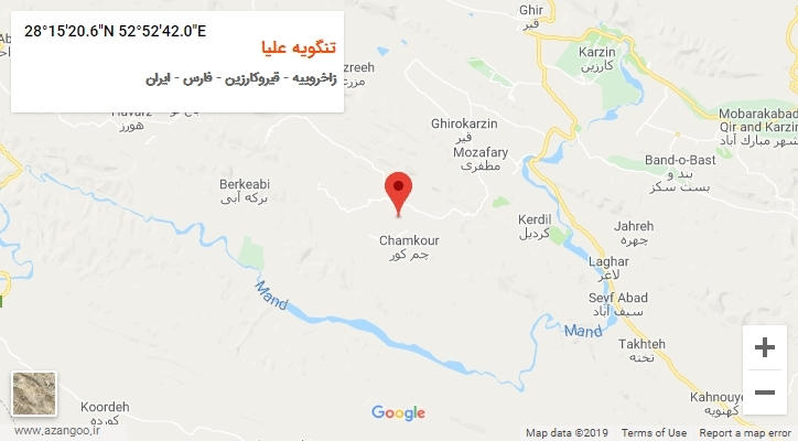 روستای تنگویه علیا بر روی نقشه