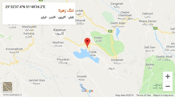 روستای تنگ زهرنا بر روی نقشه