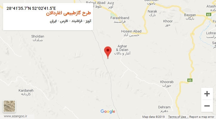 روستای طرح گازطبیعی اغاردالان بر روی نقشه