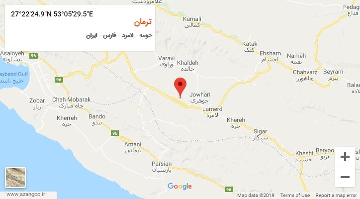 روستای ترمان بر روی نقشه
