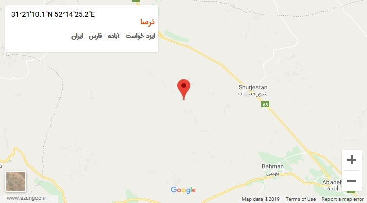 روستای ترسا بر روی نقشه