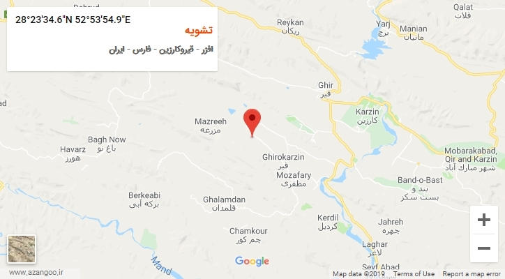 روستای تشویه بر روی نقشه