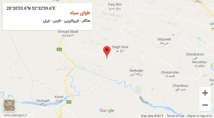 روستای طوای سیاه بر روی نقشه