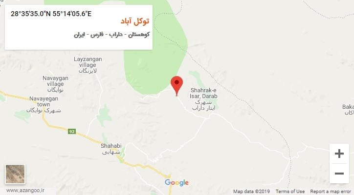 روستای توکل آباد بر روی نقشه