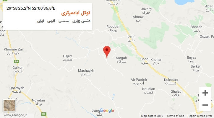 روستای توکل آبادمرکزی بر روی نقشه