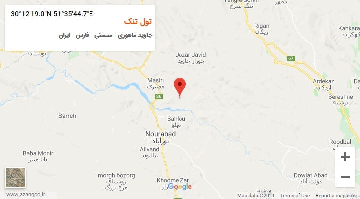 روستای تول تنک بر روی نقشه