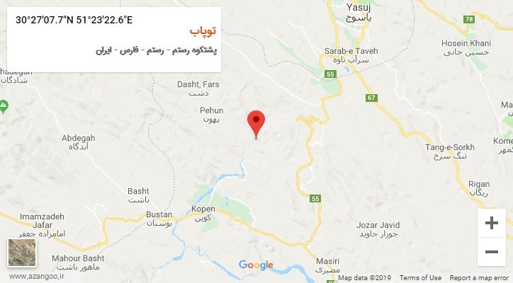 روستای توپاب بر روی نقشه