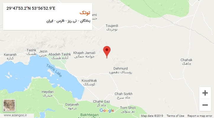 روستای توتک بر روی نقشه