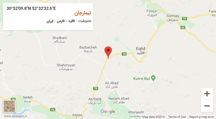 روستای تیمارجان بر روی نقشه