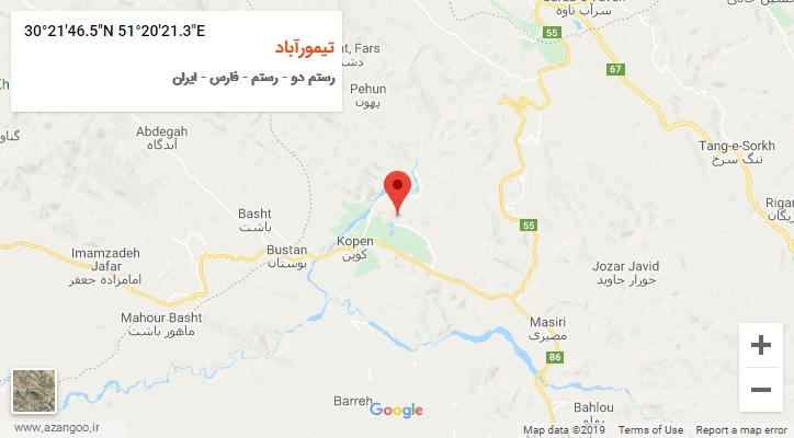 روستای تیمورآباد بر روی نقشه