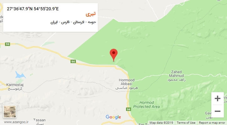 روستای تیری بر روی نقشه