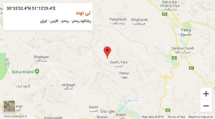 روستای تی توند بر روی نقشه