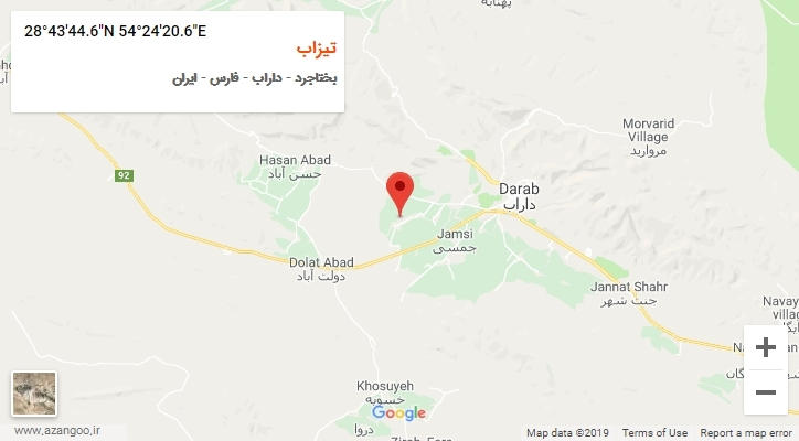 روستای تیزاب بر روی نقشه