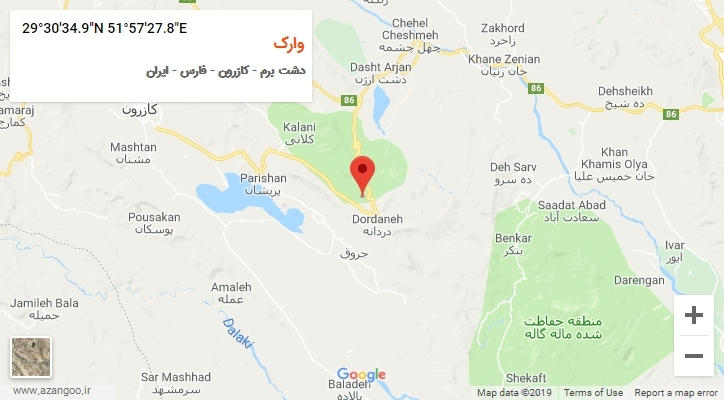 روستای وارک بر روی نقشه