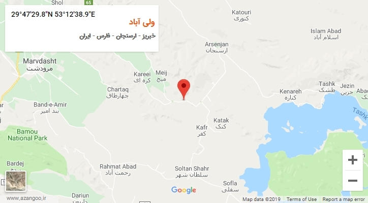 روستای ولی آباد بر روی نقشه