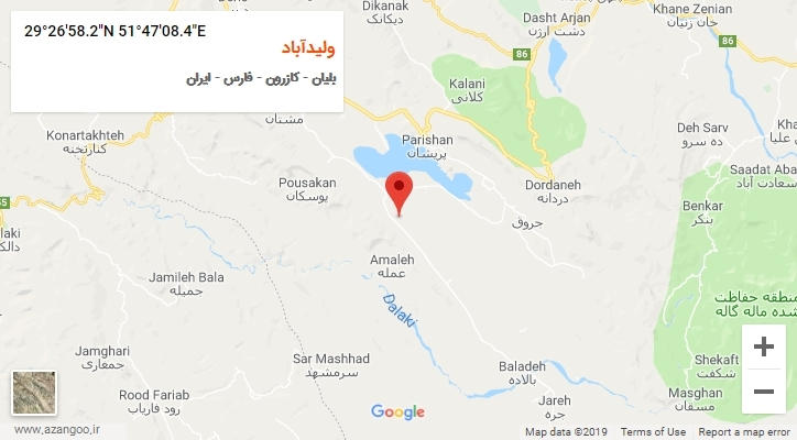 روستای ولیدآباد بر روی نقشه