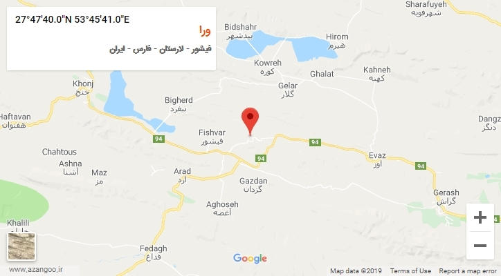 روستای ورا بر روی نقشه