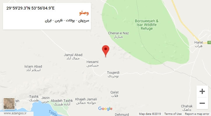 روستای وصلو بر روی نقشه