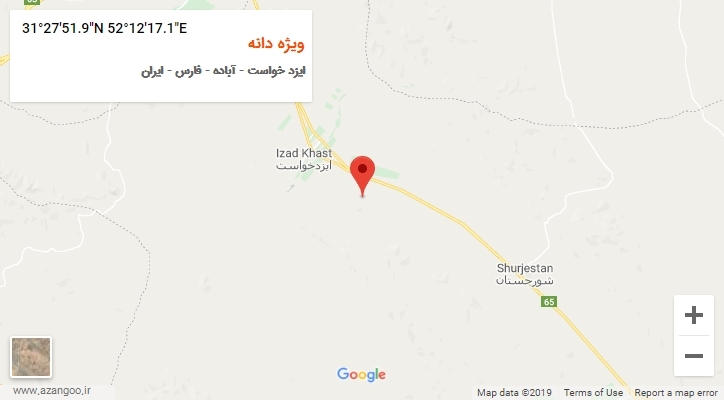 روستای ویژه دانه بر روی نقشه