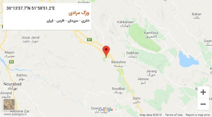 روستای وزک مرادی بر روی نقشه