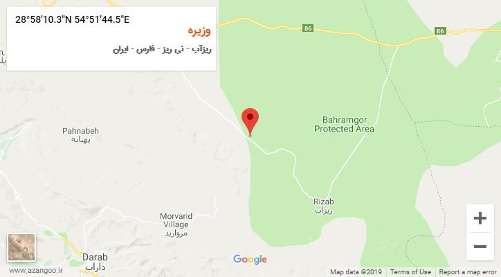 روستای وزیره بر روی نقشه