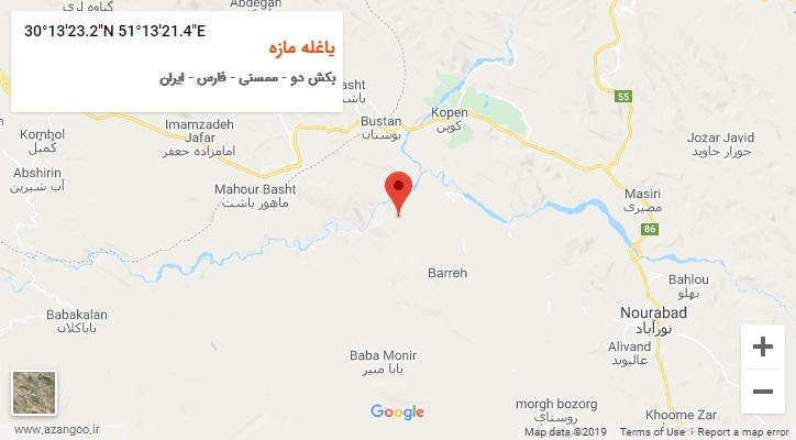 روستای یاغله مازه بر روی نقشه