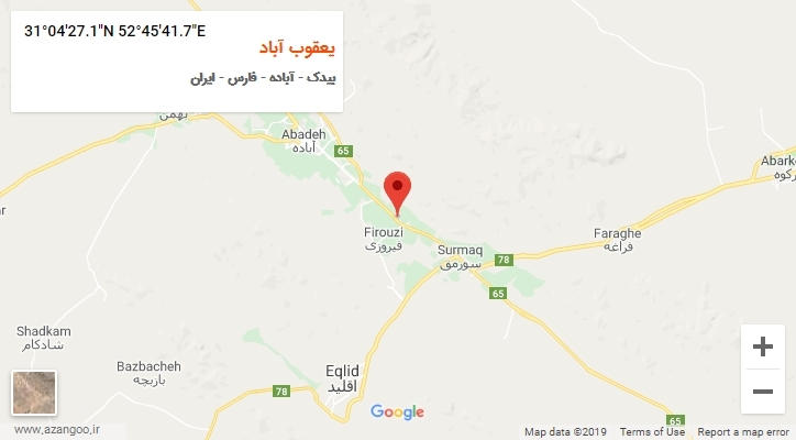 روستای یعقوب آباد بر روی نقشه