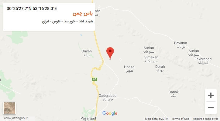 روستای یاس چمن بر روی نقشه