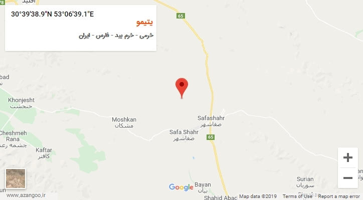 روستای یتیمو بر روی نقشه