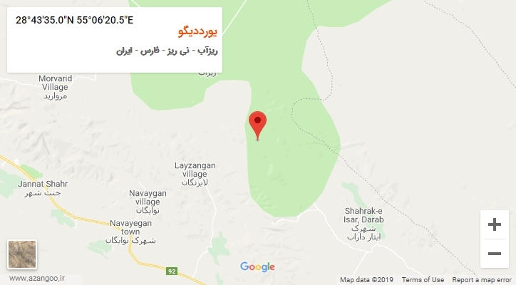 روستای یورددیگو بر روی نقشه