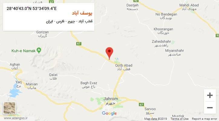 روستای یوسف آباد بر روی نقشه
