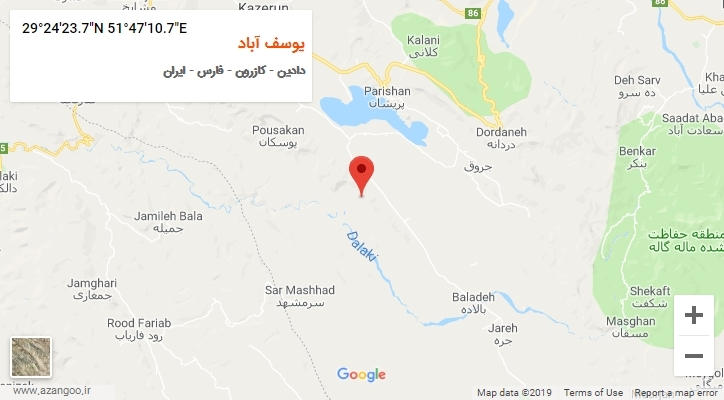 روستای یوسف آباد بر روی نقشه