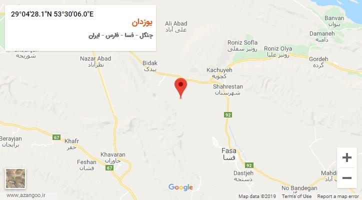 روستای یوزدان بر روی نقشه